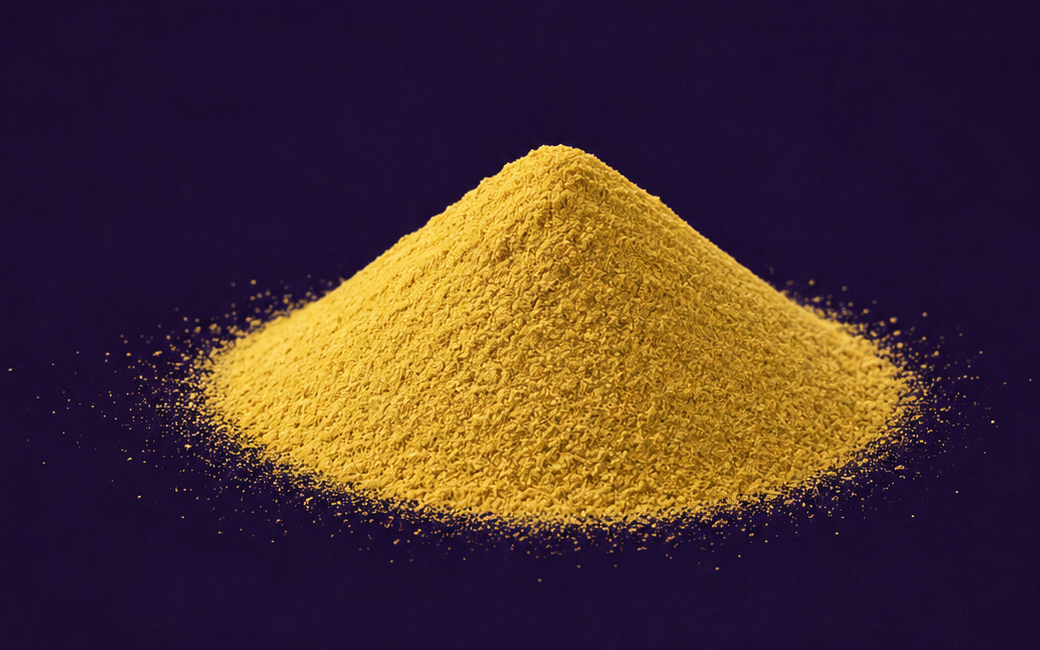 Mound of golden zinc powder