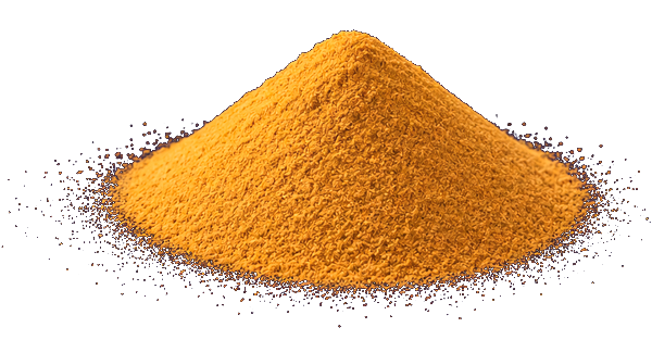 Mound of golden zinc powder