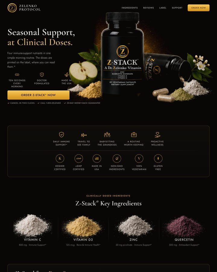 Preview of the Carol persona page, Seasonal Support at Clinical Doses
