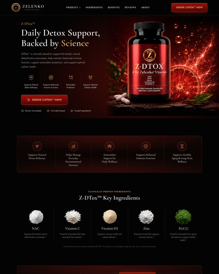 Preview of the Z-DTox page
