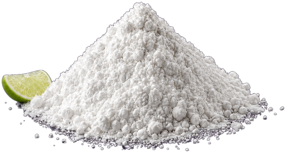 Vitamin C powder with a lime wedge
