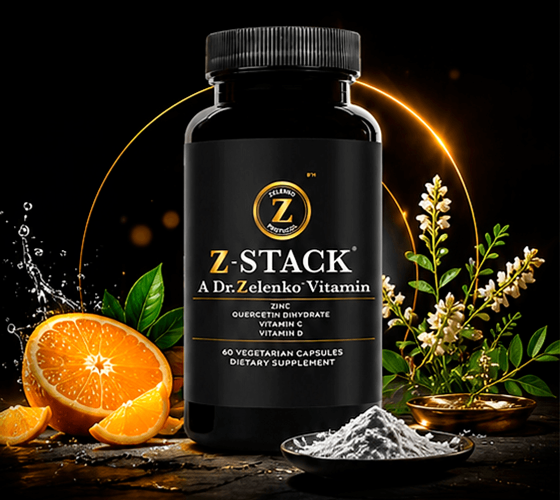 Z-STACK® bottle with fresh oranges, sophora japonica blossoms and zinc powder